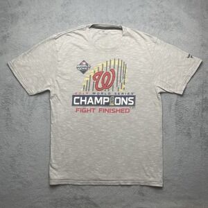 Washington Nationals Tshirt 2019 World Series Champions Men's Size Medium Gray
